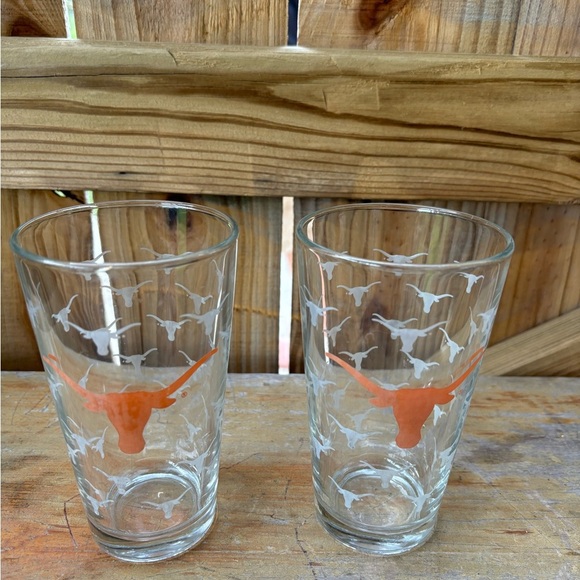 Set of 2 Texas Longhorns Texas University Pint Beer Glasses 16oz - Picture 7 of 7